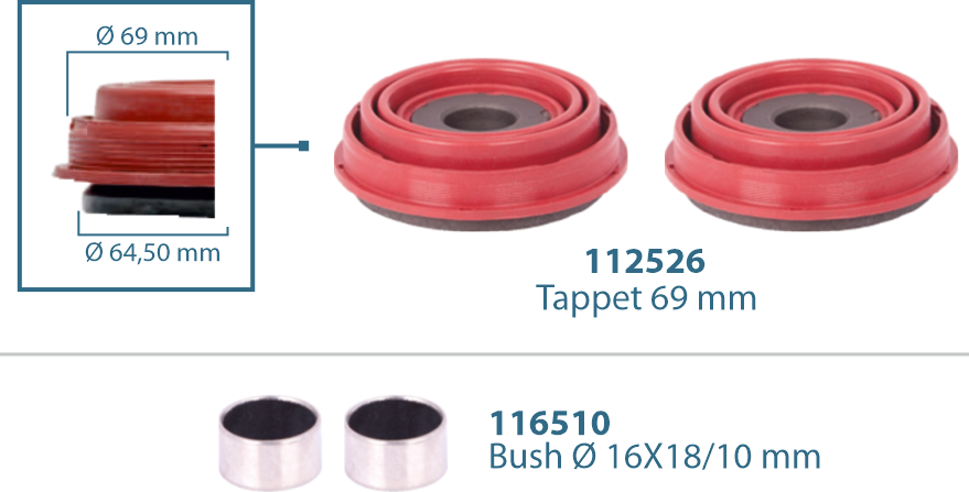 Caliper Tappet Kit 69 mm